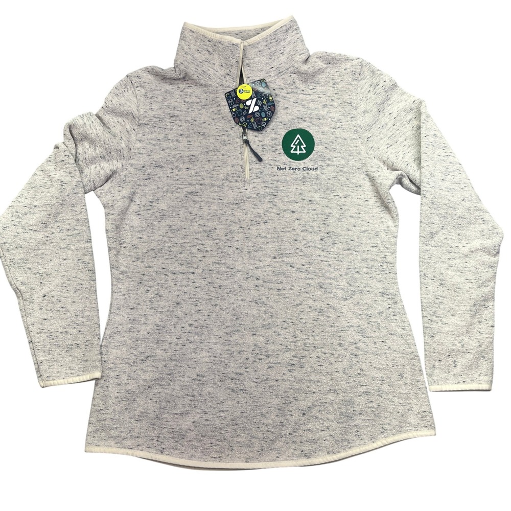 Net Zero Cloud Pullover Sweater 1/4 Zip Long Sleeve Athleisure Sz‎ L Sustainable